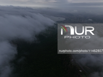 Clouds Hover Over The Mountains During The Monsoon Rain Season In Ajmer, India On 08 August 2024.(