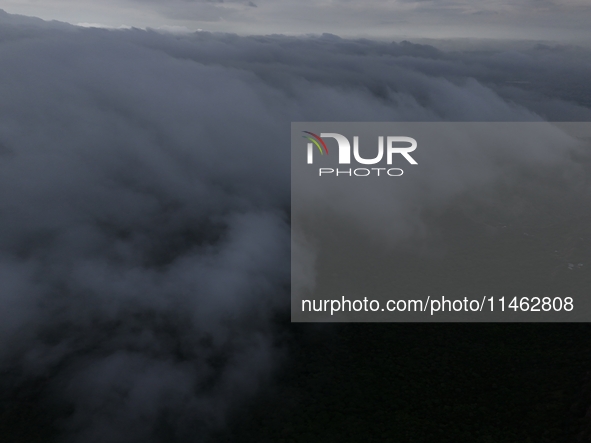 Clouds Hover Over The Mountains During The Monsoon Rain Season In Ajmer, India On 08 August 2024.