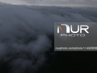 Clouds Hover Over The Mountains During The Monsoon Rain Season In Ajmer, India On 08 August 2024.(