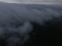 Clouds Hover Over The Mountains During The Monsoon Rain Season In Ajmer, India On 08 August 2024.(