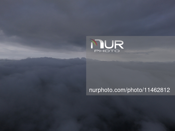 Clouds Hover Over The Mountains During The Monsoon Rain Season In Ajmer, India On 08 August 2024.