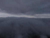 Clouds Hover Over The Mountains During The Monsoon Rain Season In Ajmer, India On 08 August 2024.(