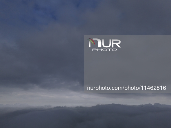 Clouds Hover Over The Mountains During The Monsoon Rain Season In Ajmer, India On 08 August 2024.