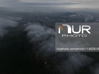 Clouds Hover Over The Mountains During The Monsoon Rain Season In Ajmer, India On 08 August 2024.(