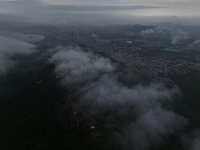 Clouds Hover Over The Mountains During The Monsoon Rain Season In Ajmer, India On 08 August 2024.(