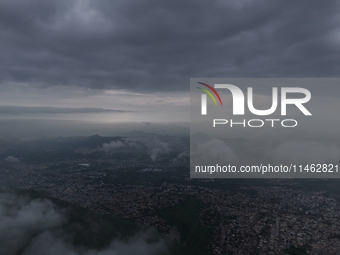 Clouds Hover Over The Mountains During The Monsoon Rain Season In Ajmer, India On 08 August 2024.(