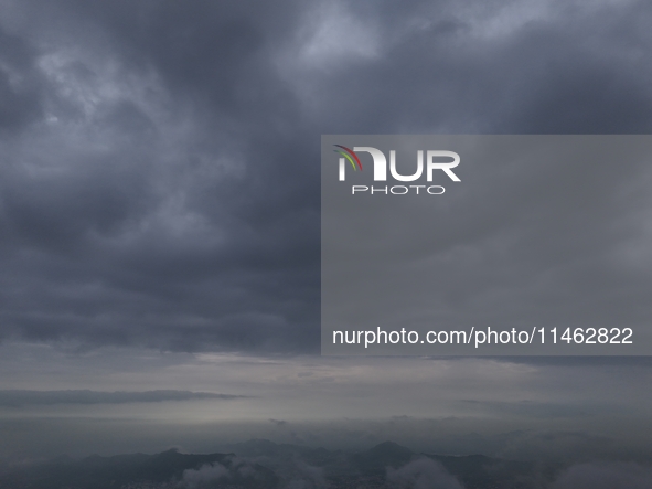 Clouds Hover Over The Mountains During The Monsoon Rain Season In Ajmer, India On 08 August 2024.