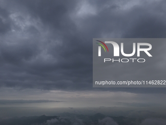 Clouds Hover Over The Mountains During The Monsoon Rain Season In Ajmer, India On 08 August 2024.(