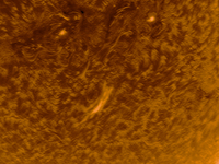 (EDITOR'S NOTE: This image was captured with an H-Alpha solar telescope and is the result of stacking the best 20% of frames. The final stac...