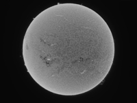 (EDITOR'S NOTE: This image was captured with an H-Alpha solar telescope and is the result of stacking the best 20% of frames. The final stac...