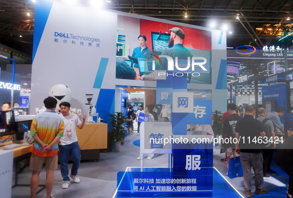 Dell Technologies Group is exhibiting at 2024WAIC in Shanghai, China, on July 5, 2024. Dell is setting up an AI industry assistant and offic...