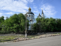 The Church of the Nativity of the Blessed Virgin Mary is lying in ruins after the Russian shelling on July 8 in Novoekonomichne, Donetsk reg...