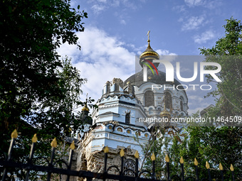 The Church of the Nativity of the Blessed Virgin Mary is lying in ruins after the Russian shelling on July 8 in Novoekonomichne, Donetsk reg...