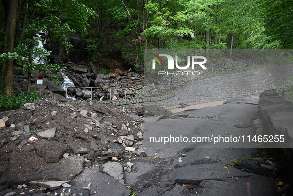 Severe weather and remnants of Tropical Storm Debby are wreaking havoc at Palisades Interstate Park, closing down the Englewood Picnic Area...