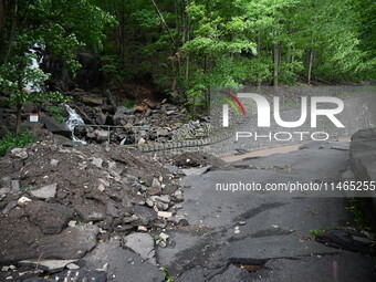 Severe weather and remnants of Tropical Storm Debby are wreaking havoc at Palisades Interstate Park, closing down the Englewood Picnic Area...