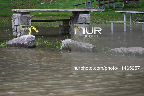 Severe weather and remnants of Tropical Storm Debby are wreaking havoc at Palisades Interstate Park, closing down the Englewood Picnic Area...