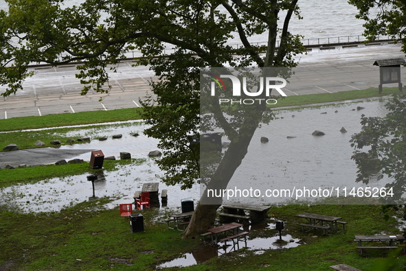 Severe weather and remnants of Tropical Storm Debby are wreaking havoc at Palisades Interstate Park, closing down the Englewood Picnic Area...