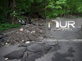 Severe weather and remnants of Tropical Storm Debby are wreaking havoc at Palisades Interstate Park, closing down the Englewood Picnic Area...