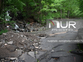 Severe weather and remnants of Tropical Storm Debby are wreaking havoc at Palisades Interstate Park, closing down the Englewood Picnic Area...