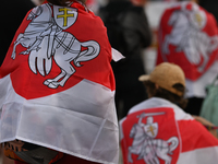 KRAKOW, POLAND - AUGUST 9:
Members of the Belarusian diaspora gather at Krakow's Market Square for the Day of Solidarity with Belarus rally,...