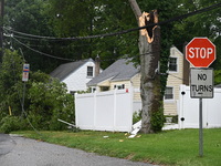 A large tree is damaging a fence, causing power lines to come down, and causing severe damage to a home during severe weather impacting the...