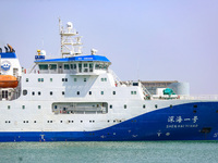 The Deep-sea No. 1 ocean research ship is about to leave in Qingdao, China, on August 11, 2024. (