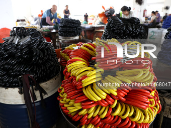 Workers of an enterprise are producing scissors on the production line at Yanshan Ocean Knife and Scissors Industrial Park in Zherong County...