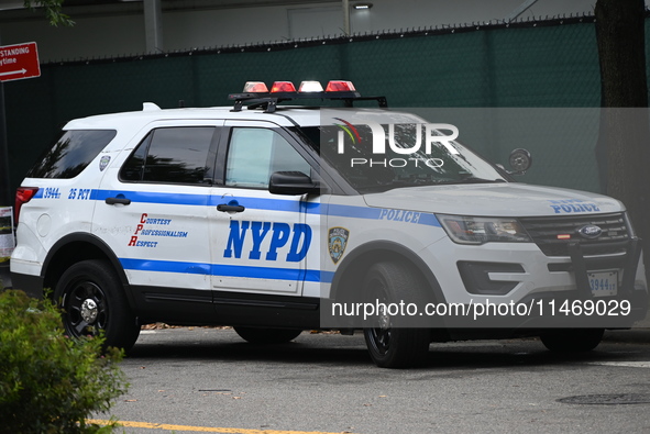 A male is being stabbed in the torso at Randall's Island Migrant Shelter in Manhattan, New York, United States, on August 11, 2024. At appro...