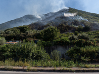 A large forest fire is breaking out on Sunday afternoon on Monte Pendolo, between the municipalities of Gragnano and Pimonte in the Naples a...