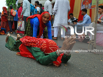 Hindu devotees are performing rituals as they take part in the annual religious 'Lakhi Pad Yatra' for the 'darshan' of Lord Kalyan, at Diggi...