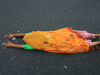 Hindu devotees are performing rituals as they take part in the annual religious 'Lakhi Pad Yatra' for the 'darshan' of Lord Kalyan, at Diggi...