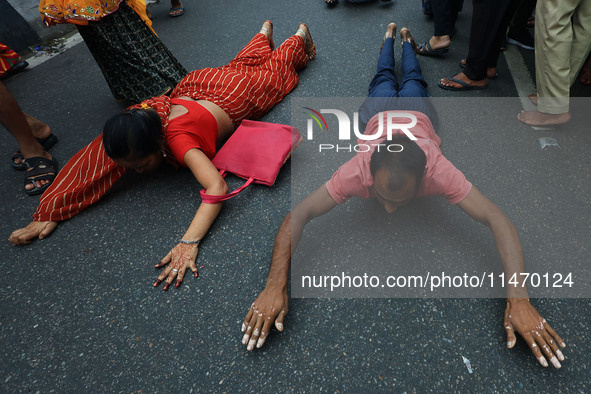 Hindu devotees are performing rituals as they take part in the annual religious 'Lakhi Pad Yatra' for the 'darshan' of Lord Kalyan, at Diggi...