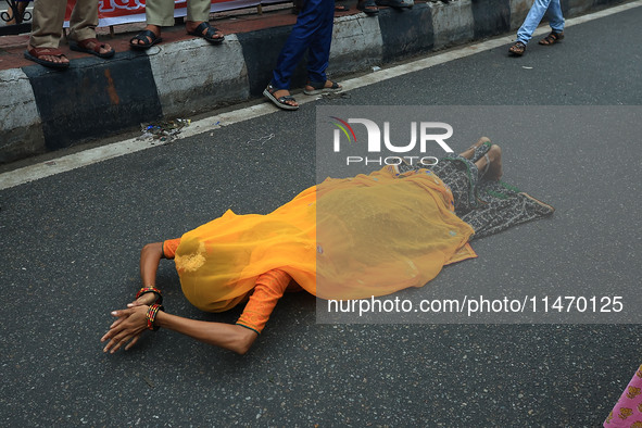 Hindu devotees are performing rituals as they take part in the annual religious 'Lakhi Pad Yatra' for the 'darshan' of Lord Kalyan, at Diggi...