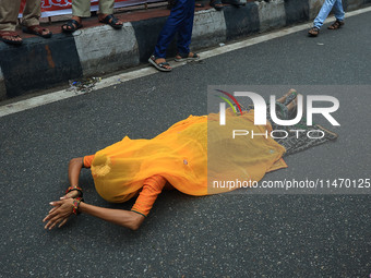 Hindu devotees are performing rituals as they take part in the annual religious 'Lakhi Pad Yatra' for the 'darshan' of Lord Kalyan, at Diggi...