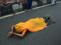 Hindu devotees are performing rituals as they take part in the annual religious 'Lakhi Pad Yatra' for the 'darshan' of Lord Kalyan, at Diggi...