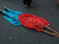 Hindu devotees are performing rituals as they take part in the annual religious 'Lakhi Pad Yatra' for the 'darshan' of Lord Kalyan, at Diggi...