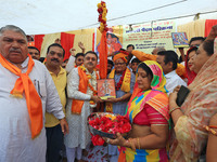 BJP senior leader Kalicharan Saraf is taking part in the annual religious 'Lakhi Pad Yatra' for the 'darshan' of Lord Kalyan, at Diggi Kalya...