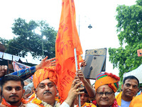 BJP senior leader Kalicharan Saraf is taking part in the annual religious 'Lakhi Pad Yatra' for the 'darshan' of Lord Kalyan, at Diggi Kalya...