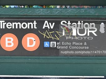 Two men are being slashed outside of the Tremont Avenue subway station in Bronx, New York, United States, on August 11, 2024. At approximate...