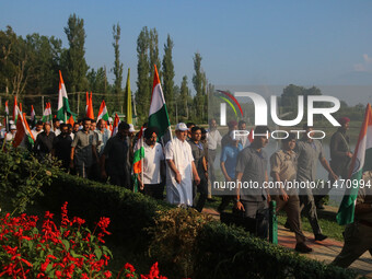 Jammu and Kashmir Lieutenant Governor Manoj Sinha is participating in the Tiranga Rally ahead of India's Independence Day celebrations in Sr...