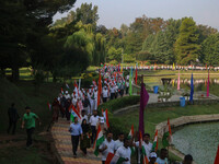 People are taking part in the Tiranga Rally ahead of India's Independence Day celebrations in Srinagar, Jammu and Kashmir, on August 12, 202...