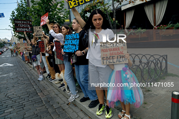 Activists are holding the Don't Be Silent. Captivity Kills! rally to support Ukrainian prisoners of war of the Mariupol Garrison as well as...