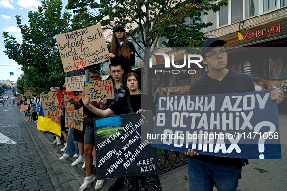 Activists are holding the Don't Be Silent. Captivity Kills! rally to support Ukrainian prisoners of war of the Mariupol Garrison as well as...