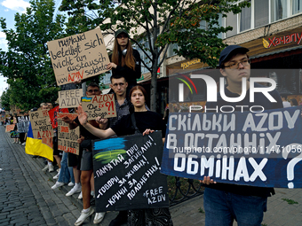 Activists are holding the Don't Be Silent. Captivity Kills! rally to support Ukrainian prisoners of war of the Mariupol Garrison as well as...