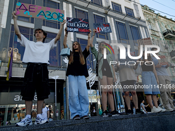 Activists are holding the Don't Be Silent. Captivity Kills! rally to support Ukrainian prisoners of war of the Mariupol Garrison as well as...