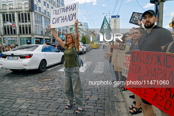 Activists are holding the Don't Be Silent. Captivity Kills! rally to support Ukrainian prisoners of war of the Mariupol Garrison as well as...