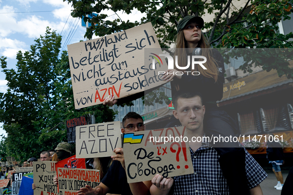 Activists are holding the Don't Be Silent. Captivity Kills! rally to support Ukrainian prisoners of war of the Mariupol Garrison as well as...