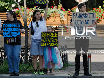 Activists are holding the Don't Be Silent. Captivity Kills! rally to support Ukrainian prisoners of war of the Mariupol Garrison as well as...