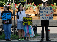 Activists are holding the Don't Be Silent. Captivity Kills! rally to support Ukrainian prisoners of war of the Mariupol Garrison as well as...