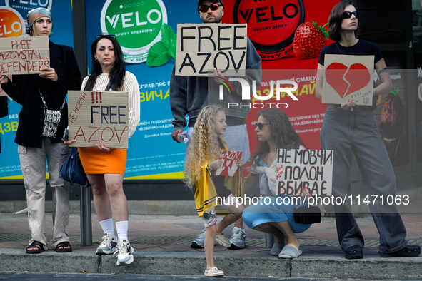 Activists are holding the Don't Be Silent. Captivity Kills! rally to support Ukrainian prisoners of war of the Mariupol Garrison as well as...